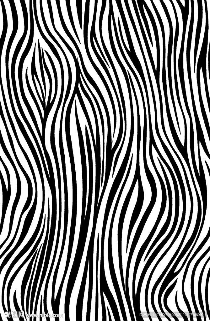 唯美黑白斑马纹理无限循环无缝拼