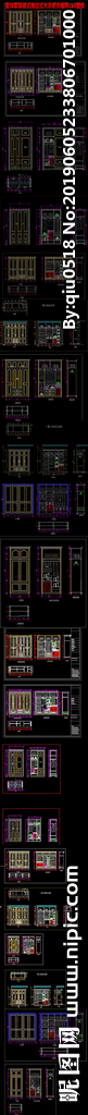 整体家装板式推拉式大衣柜CAD