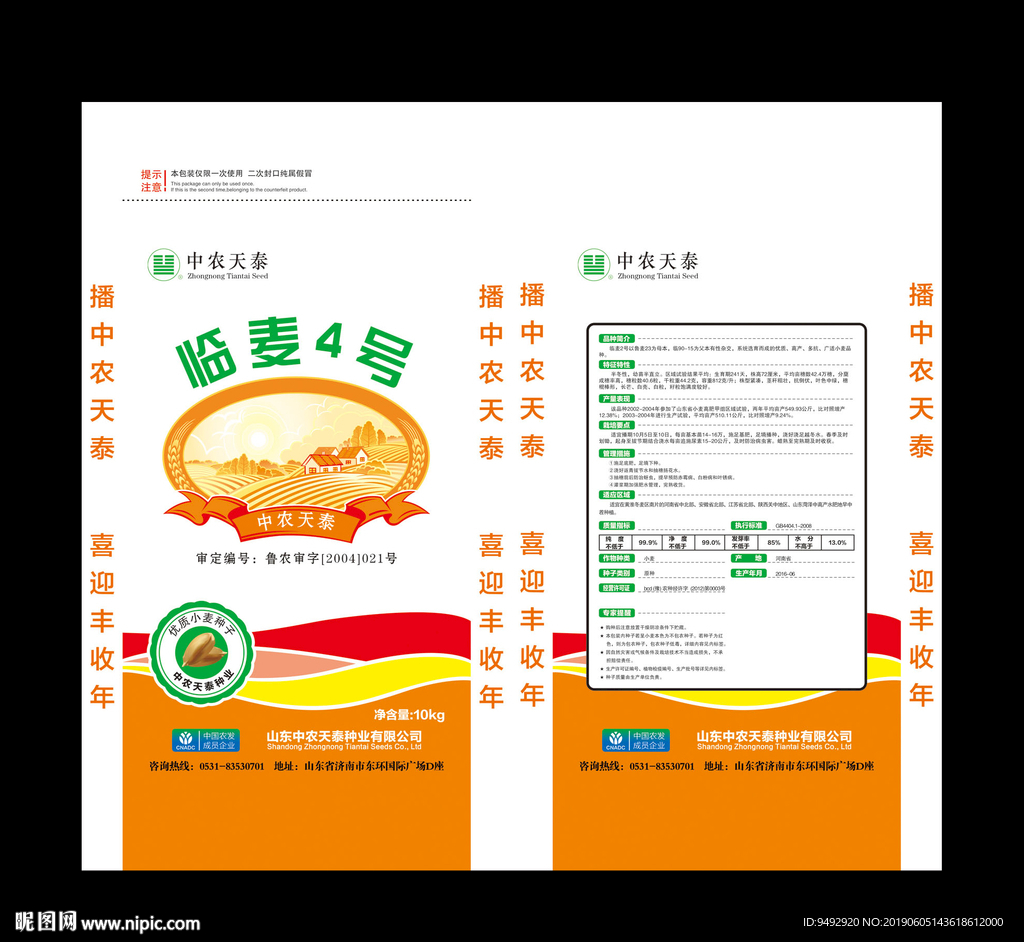 小麦种子 平面展开图