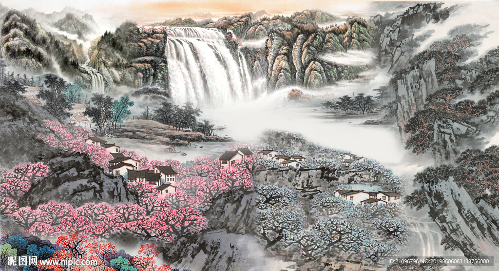 山水国画背景