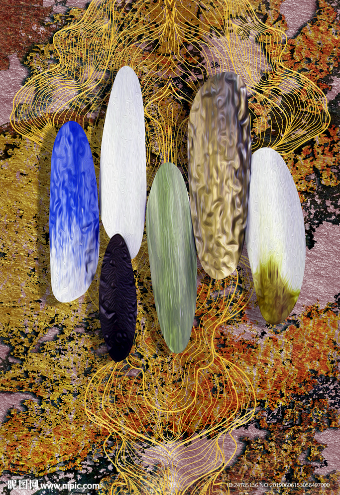 现代艺术金泊装饰画