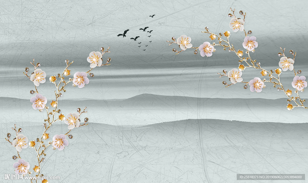 新中式花鸟 中式花鸟 工笔花鸟