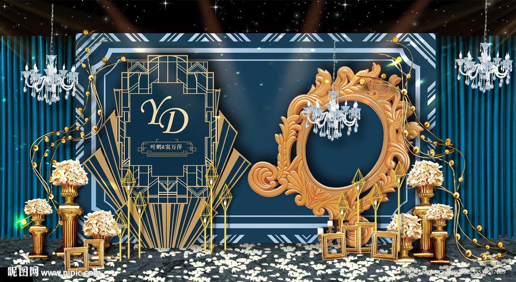 欧式高端蓝绿色迎宾区