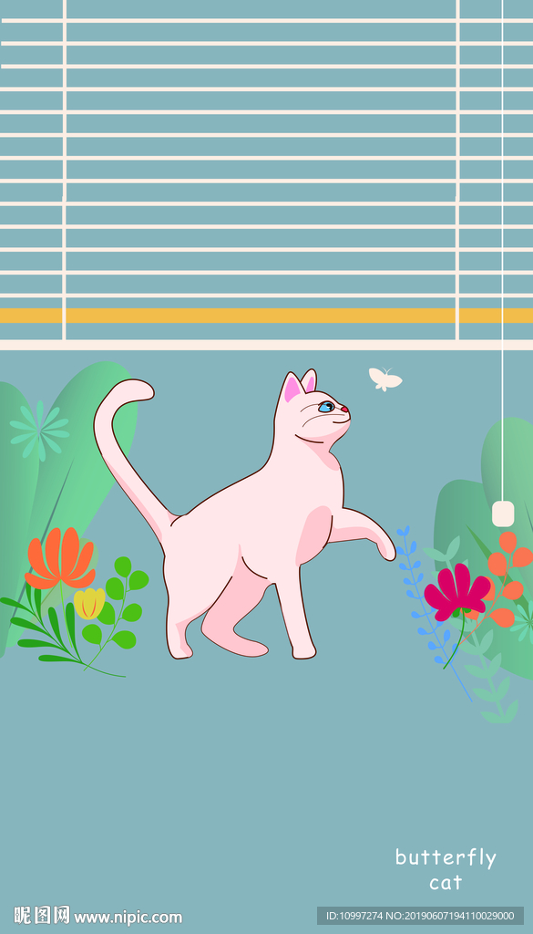 手绘卡通素材卡通猫咪图案