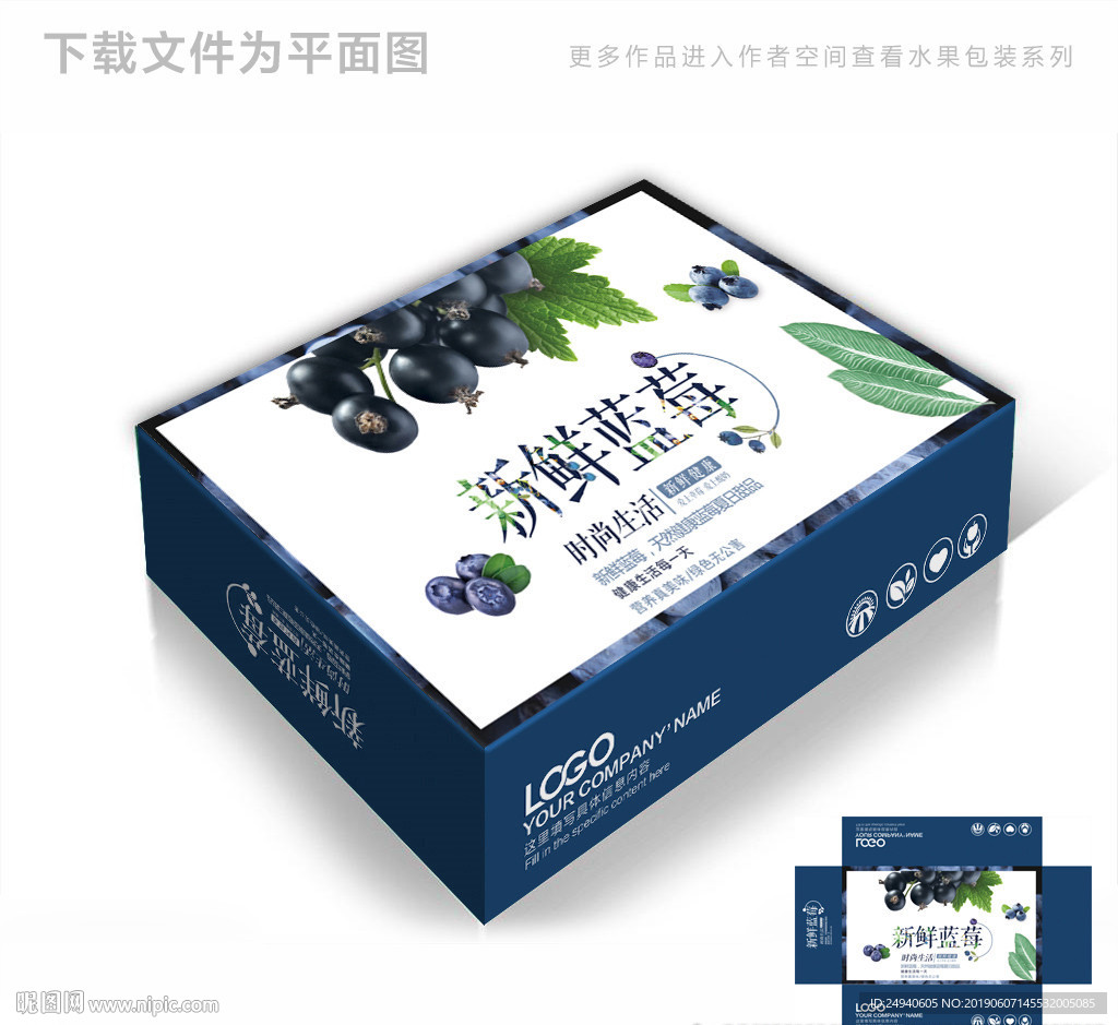 经典蓝莓包装箱包装礼盒设计