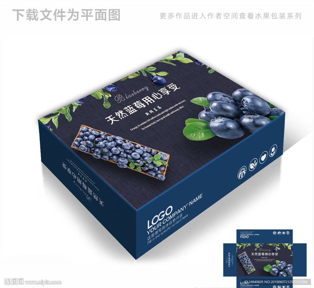 高端品质蓝莓包装箱包装礼盒设计