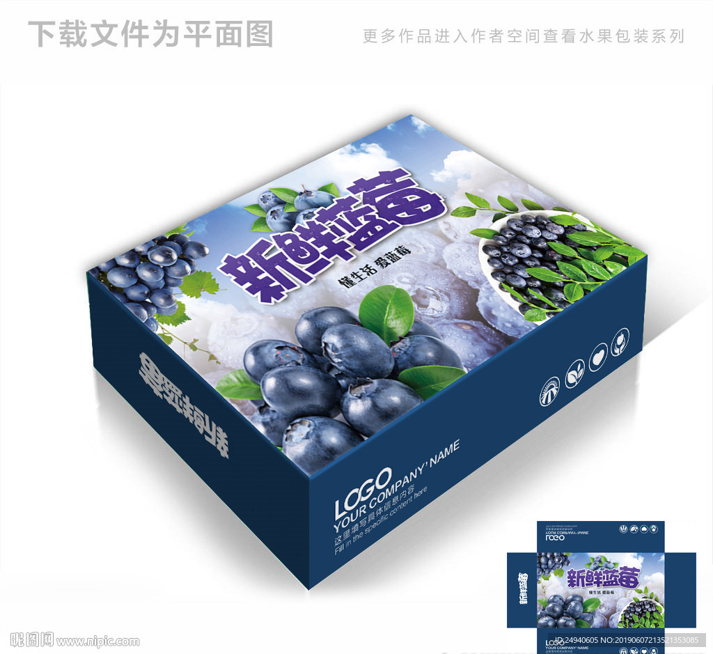 生态蓝莓包装箱包装礼盒设计