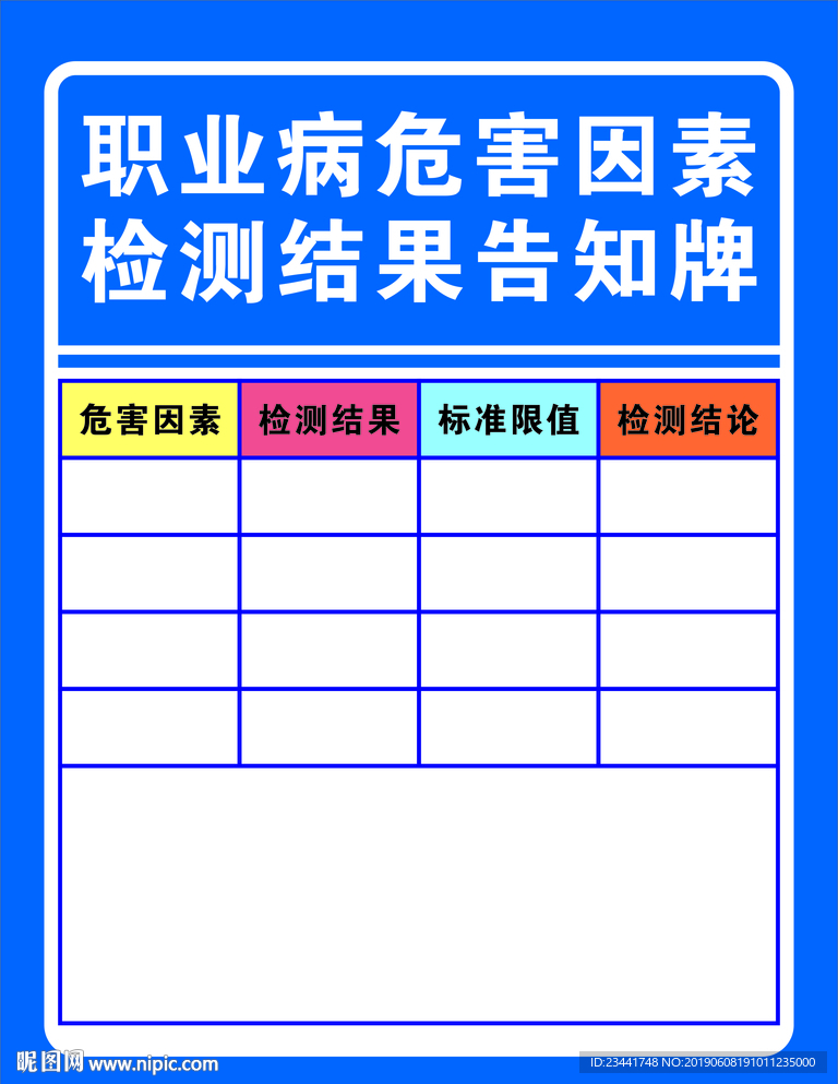 职业病检测结果告知卡