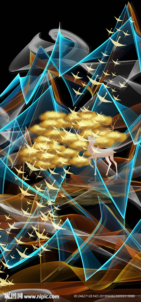 抽象山水装饰画