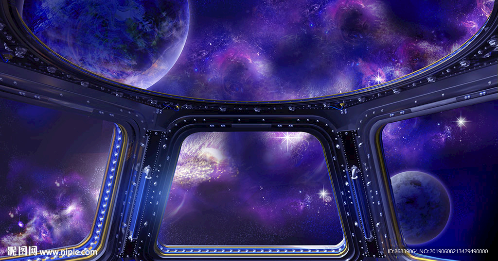 宇宙星空星球背景墙