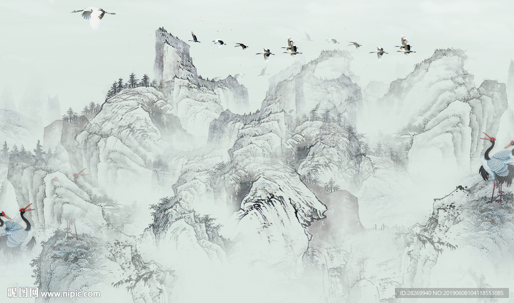 山水背景墙