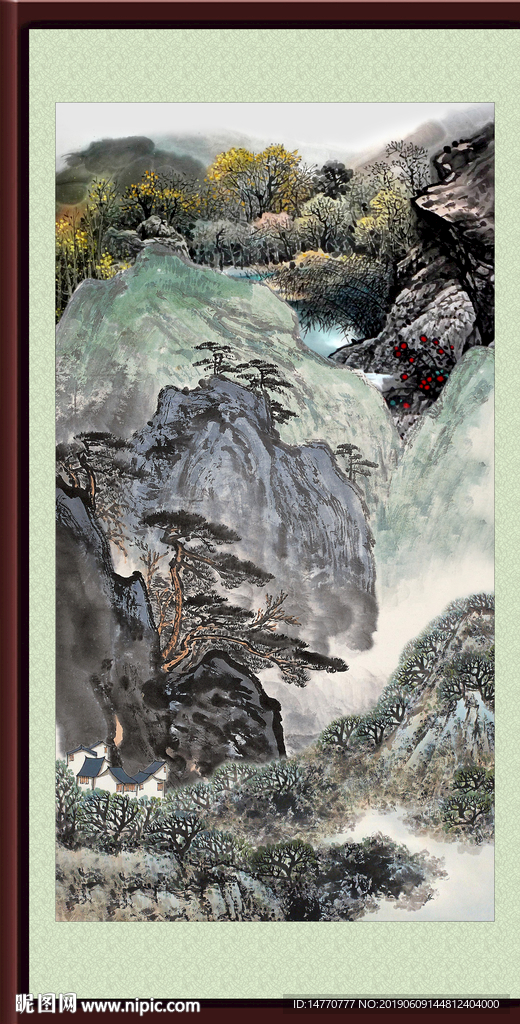 竖幅山水画
