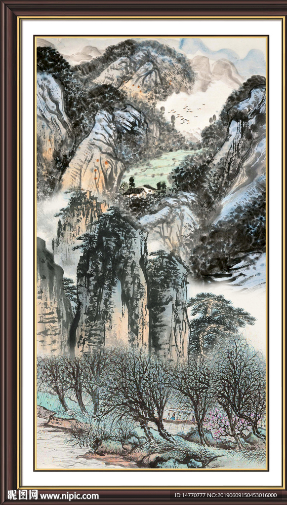 竖幅山水画