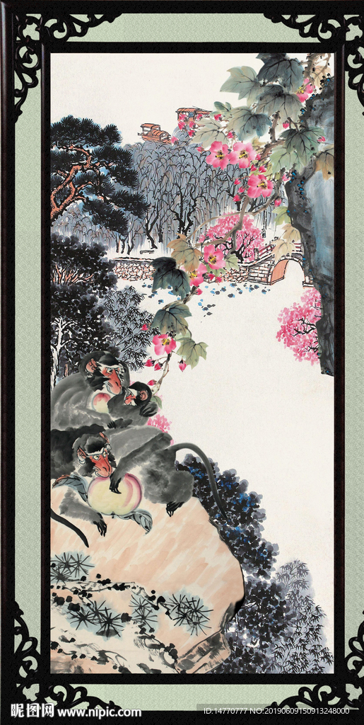 国画猴子