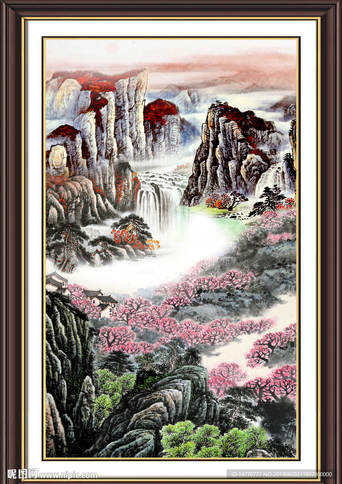 竖幅山水画
