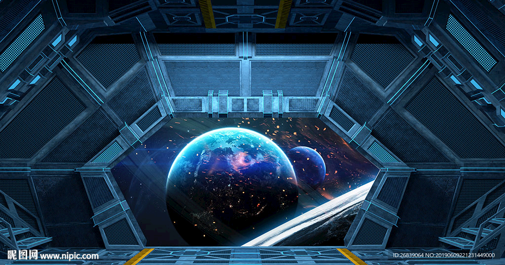 3D立体星球背景墙