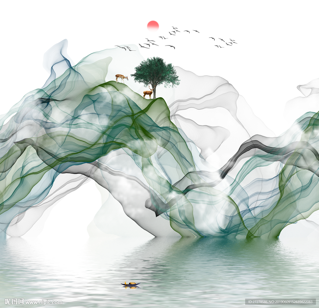 山水画 水墨画 写意装饰画