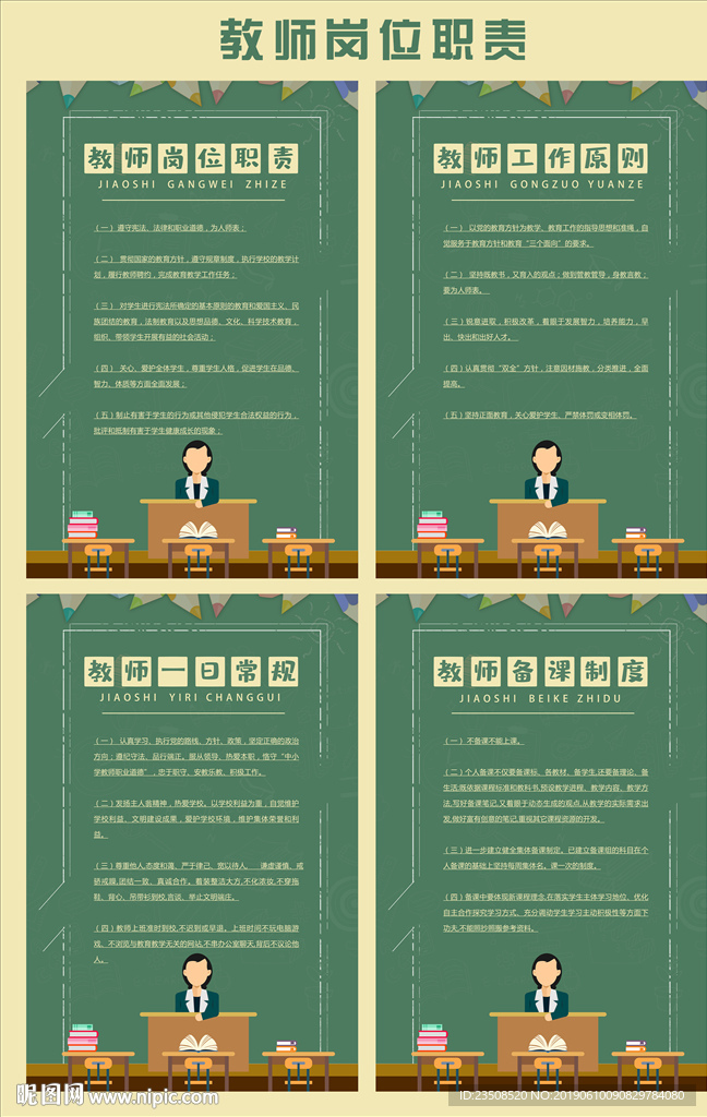 教师岗位职责海报