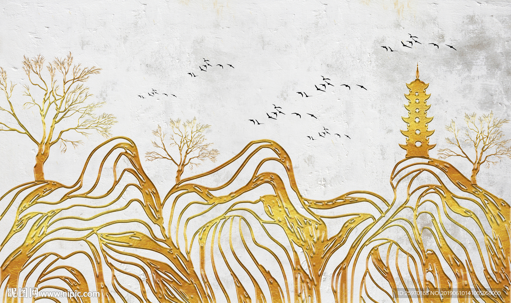 鎏金纹理背景墙