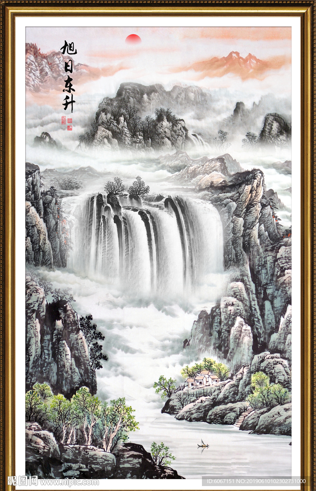 竖幅国画