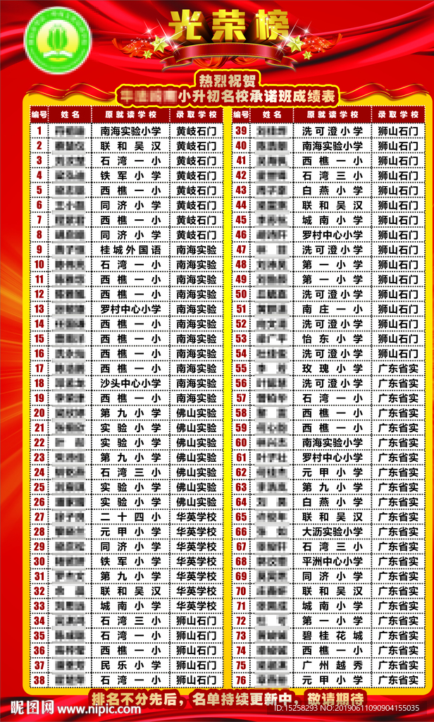 学校光荣榜