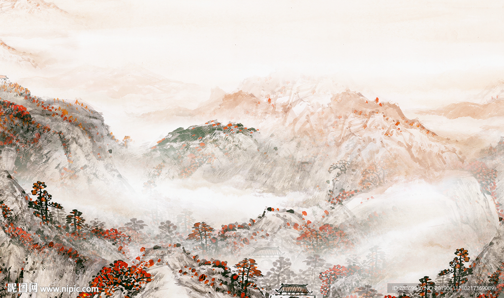 山水屏风