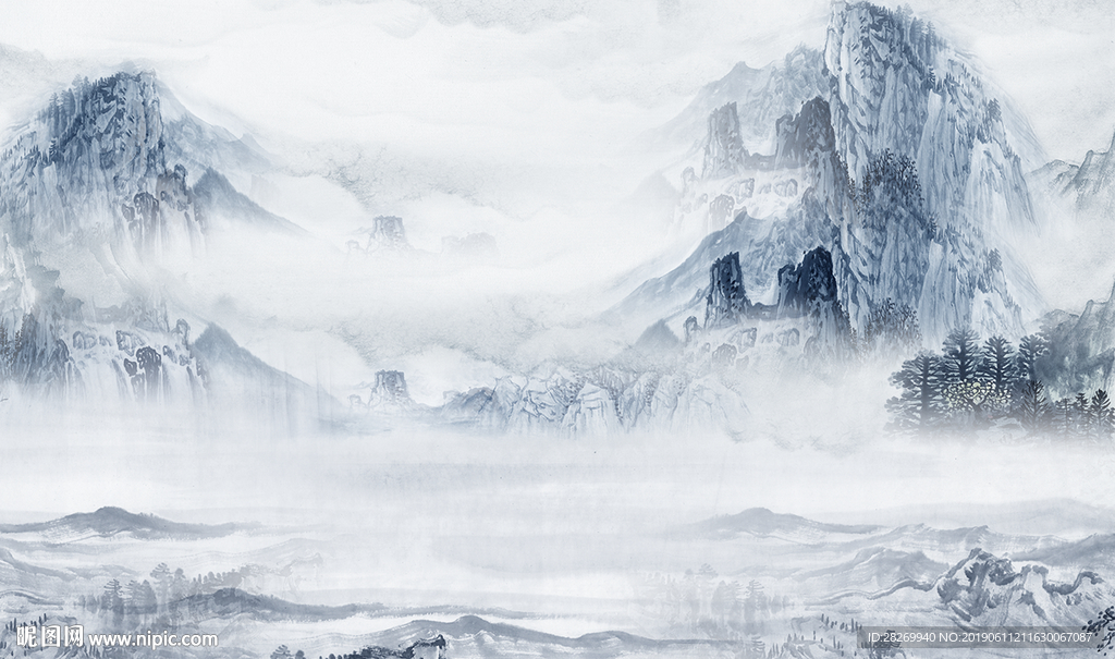 山水屏风