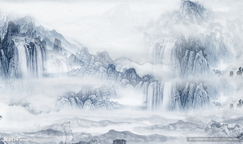山水屏风