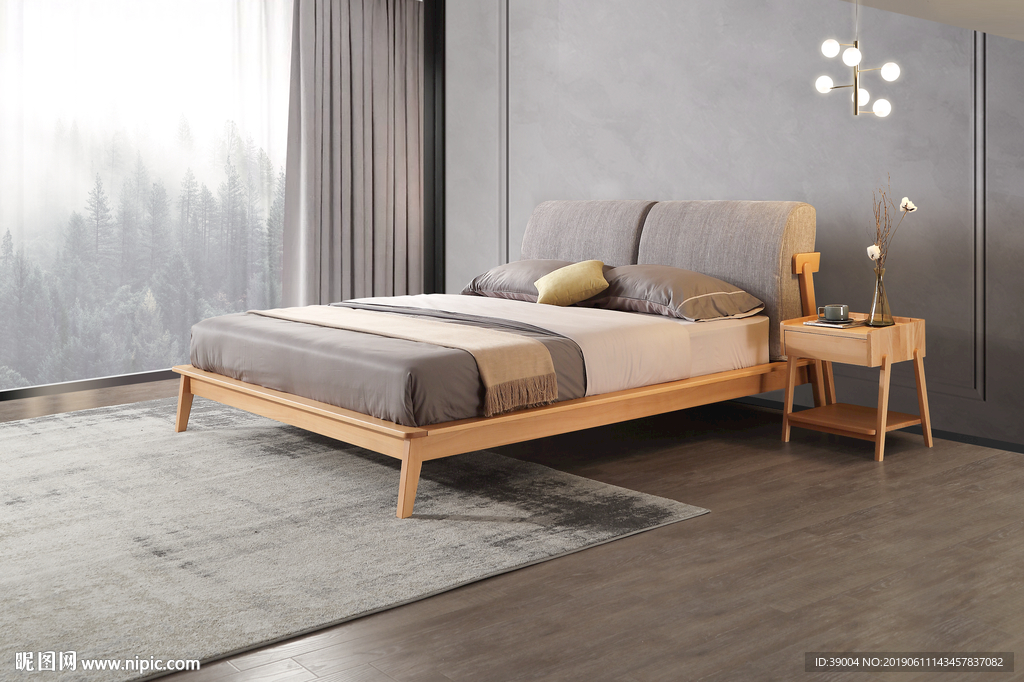 实木床       布艺床