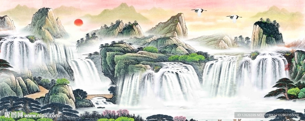客厅装饰山水