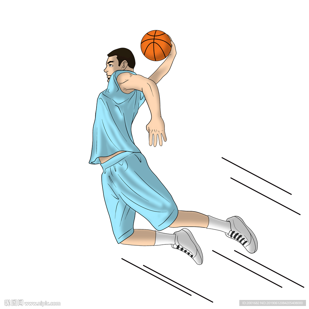 Hand Drawn Cartoon Teenager Playing Basketball Childrens Day Motion ...
