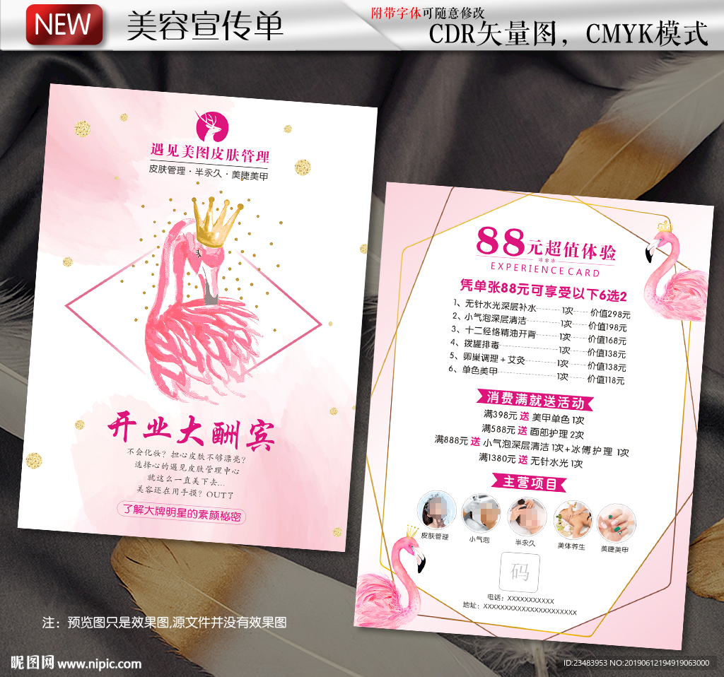 网红风皮肤管理宣传单