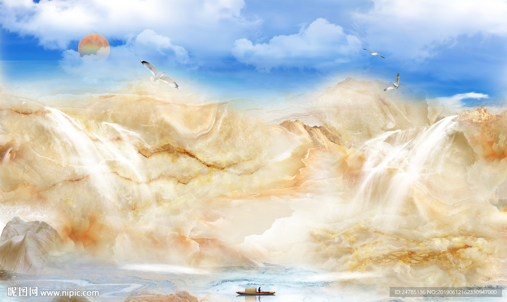 大理石电视背景墙