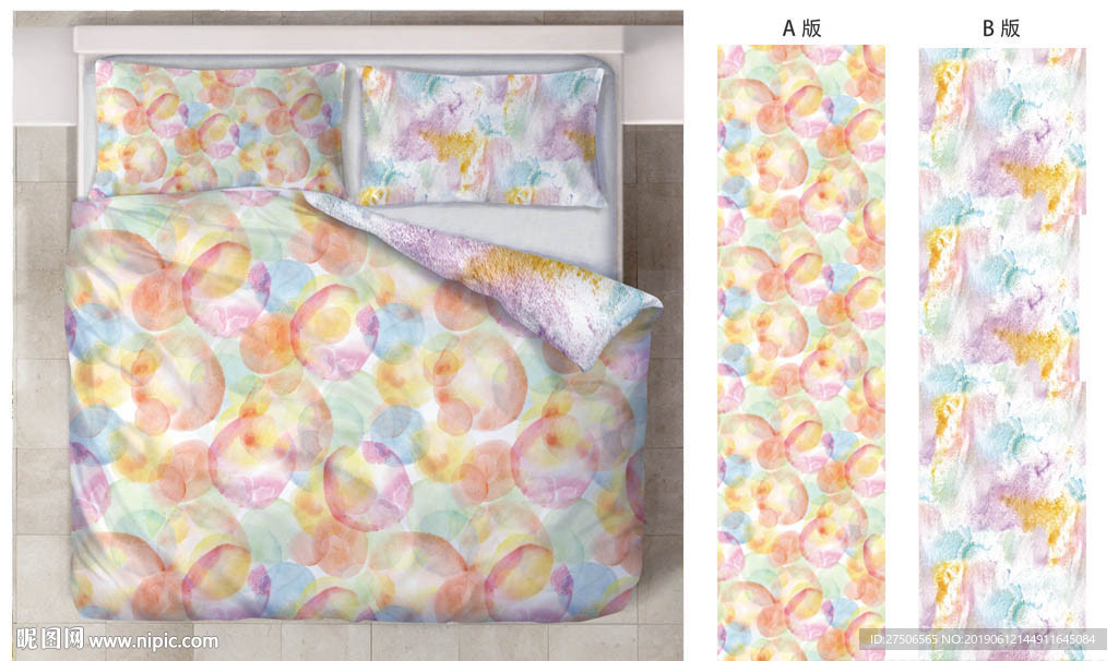 彩色泡泡家纺图案