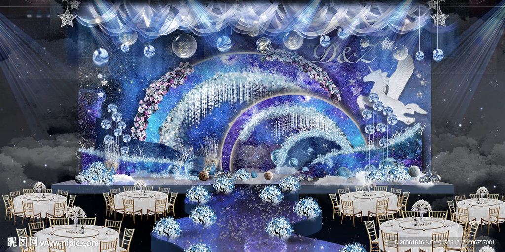 星空婚礼主题背景