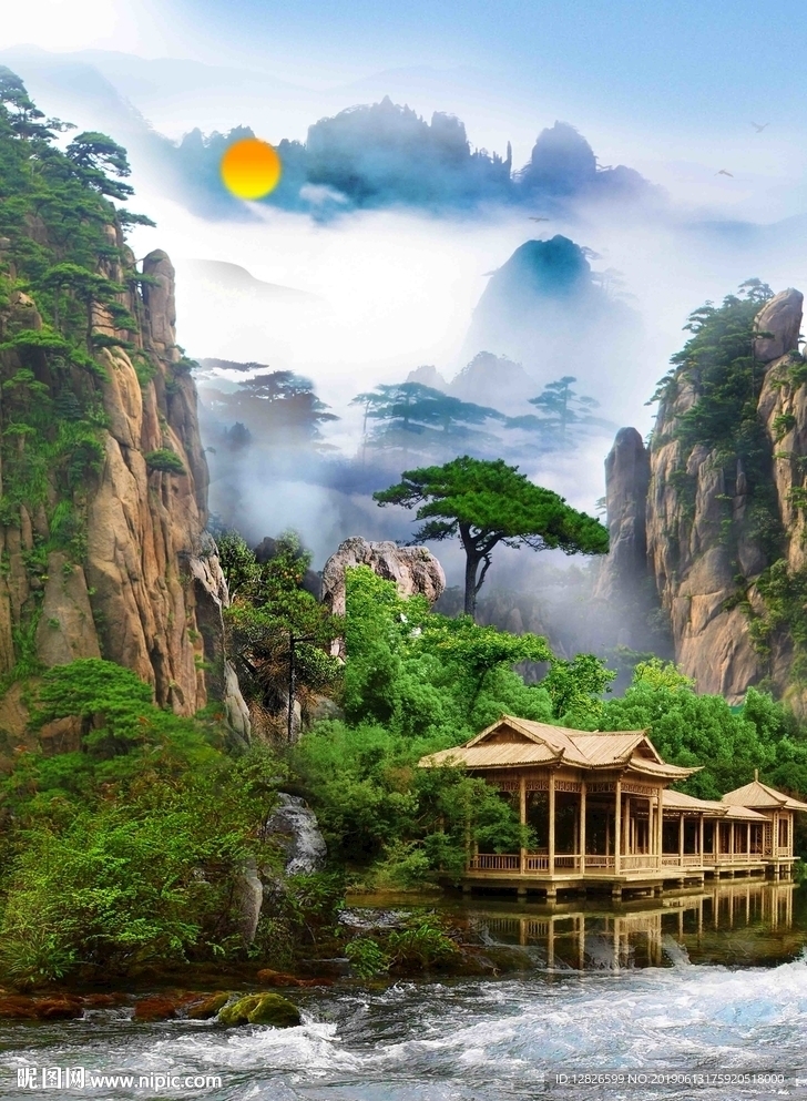 风景画竖幅