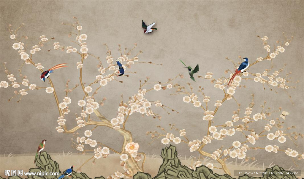 花鸟复古