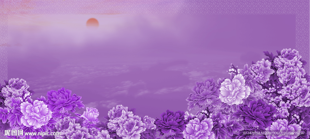 牡丹花背景墙