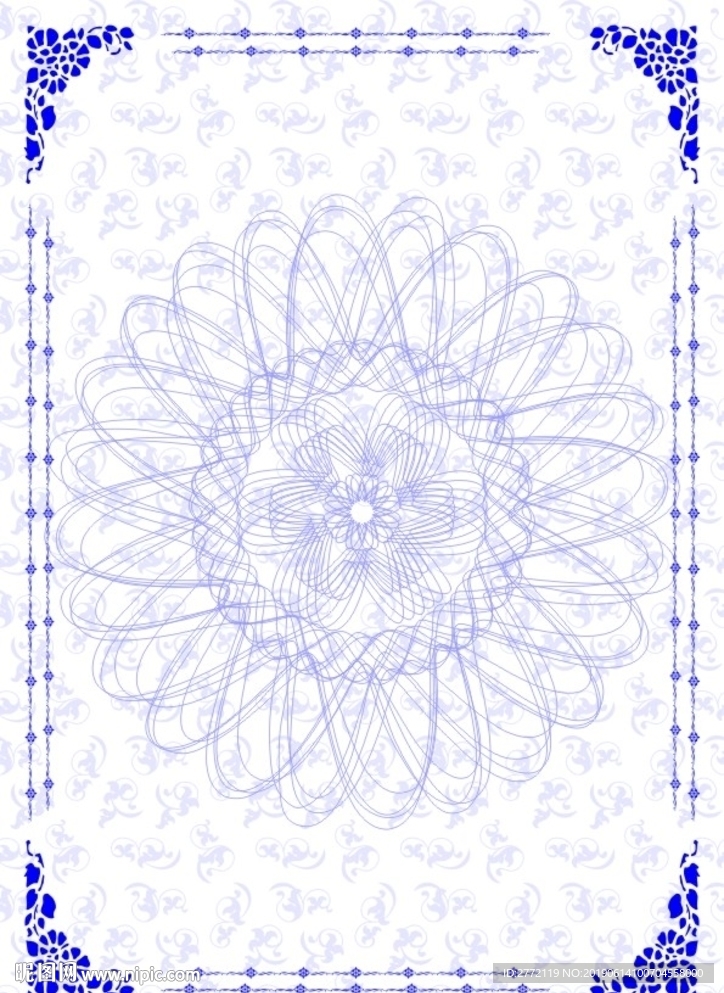 紫罗兰花 证书纹