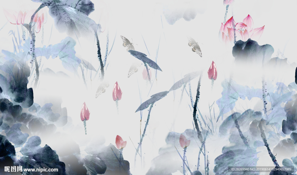 水墨荷花