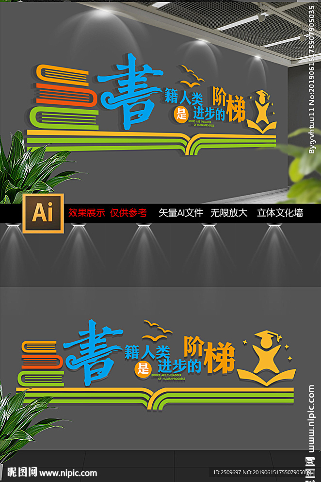 学校读书文化墙校园读书标语