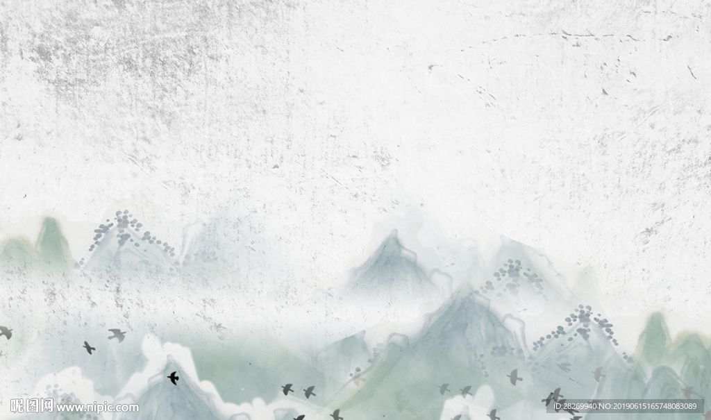 水墨烟雾山水