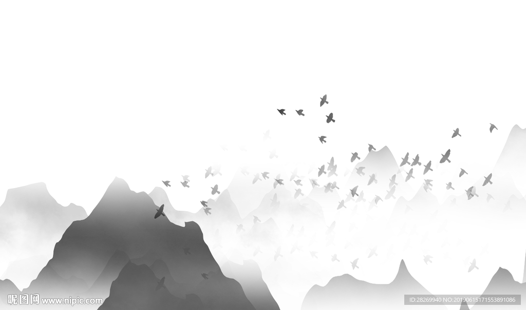 水墨烟雾山水