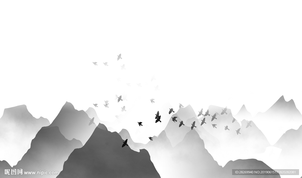水墨烟雾山水