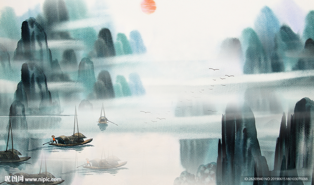 意境山水背景