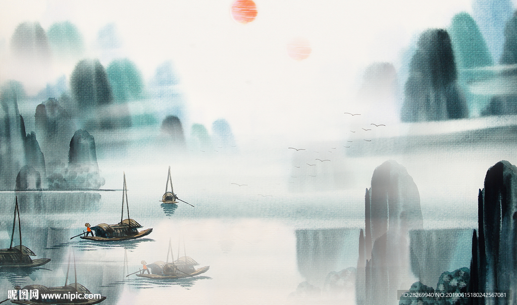 意境山水背景