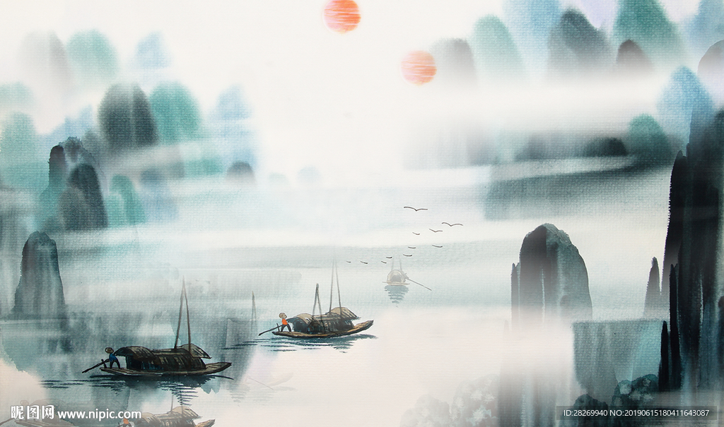 意境山水背景