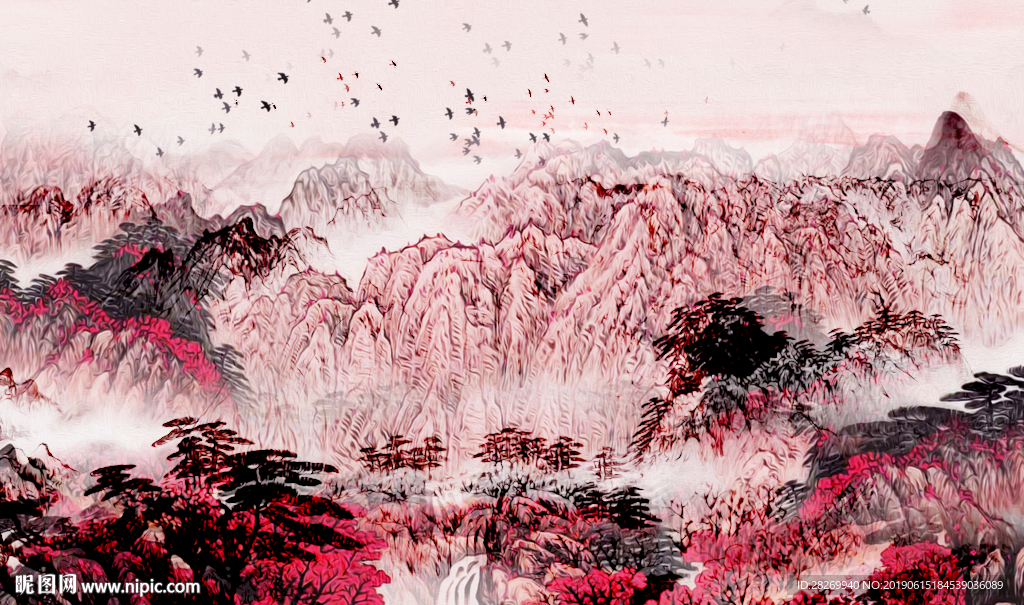 意境山水背景