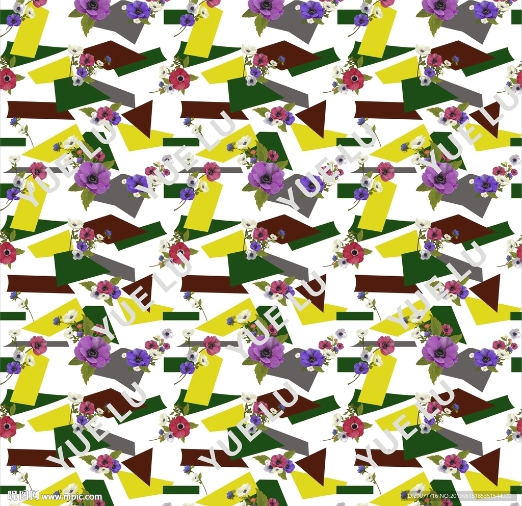 无缝拼接花草图案