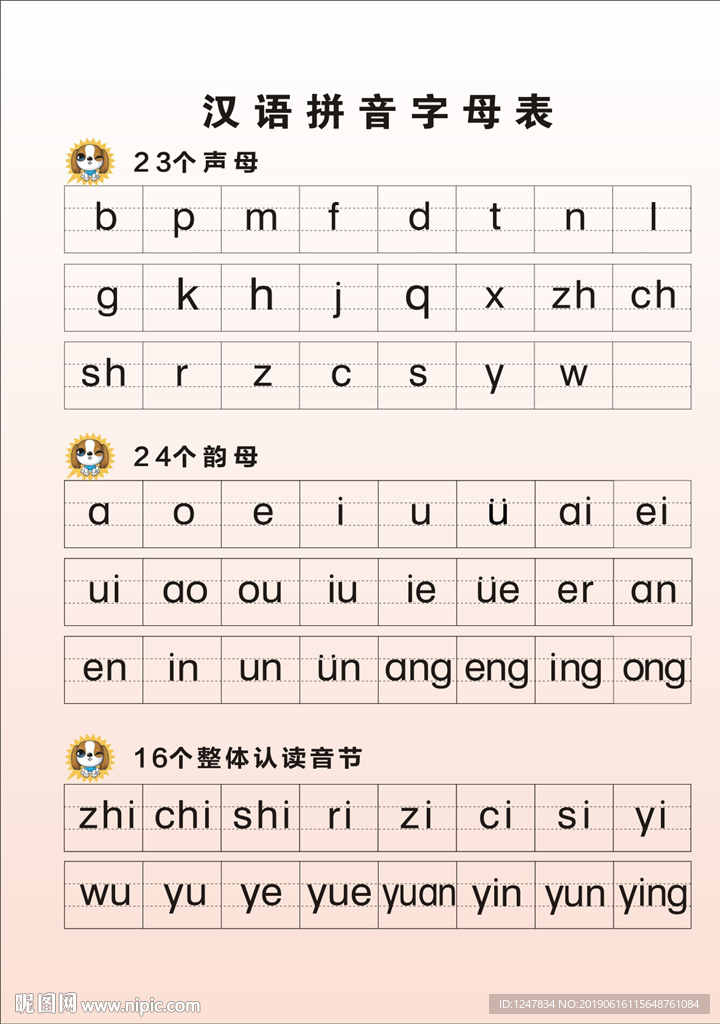 老版汉语拼音字母表图片